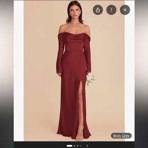 Birdy Grey Burgundy Long Sleeve Dress